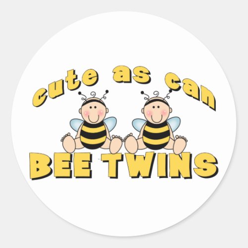 Cute As Can BEE Twins Classic Round Sticker