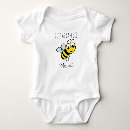 Cute As Can Bee Unisex Personalized Baby Bodysuit