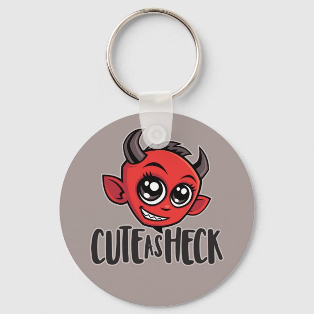 Cute as Heck Devil Keychain (Front)