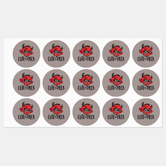 Cute as Heck Devil Labels (Sheet)