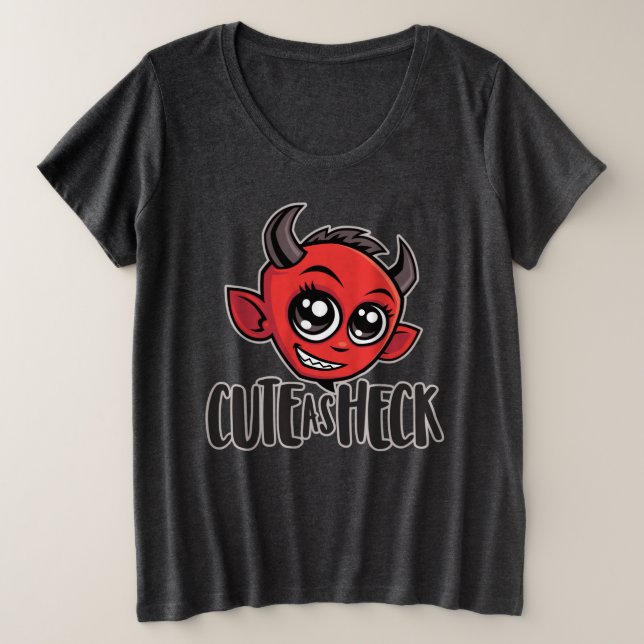 Cute as Heck Devil Plus Size T-Shirt (Design Front)