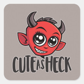 Cute as Heck Devil Square Sticker