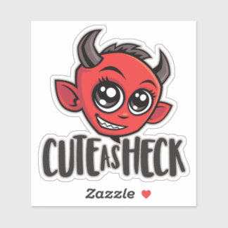 Cute as Heck Devil Sticker