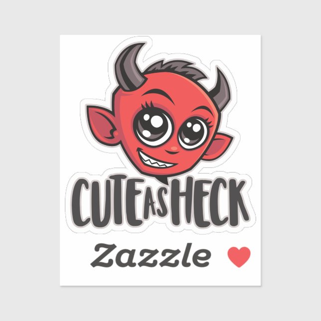 Cute as Heck Devil Sticker (Sheet)