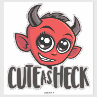 Cute as Heck Devil Sticker