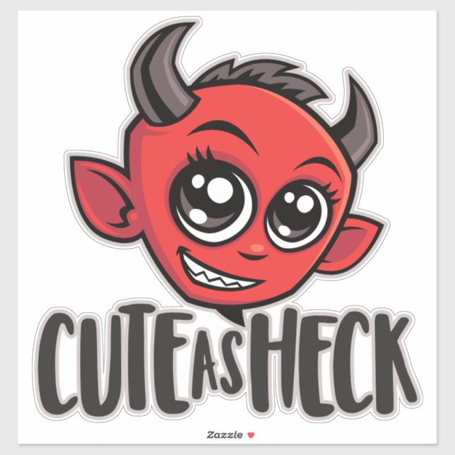 Cute as Heck Devil Sticker (Sheet)