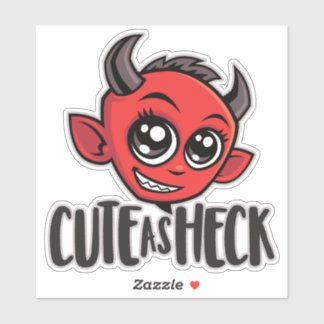 Cute as Heck Devil Sticker
