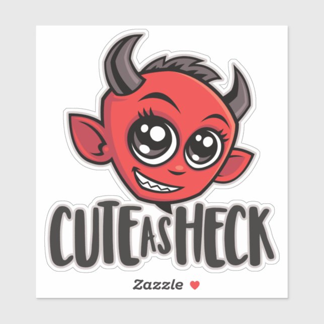 Cute as Heck Devil Sticker (Sheet)