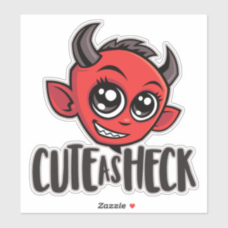 Cute as Heck Devil Sticker