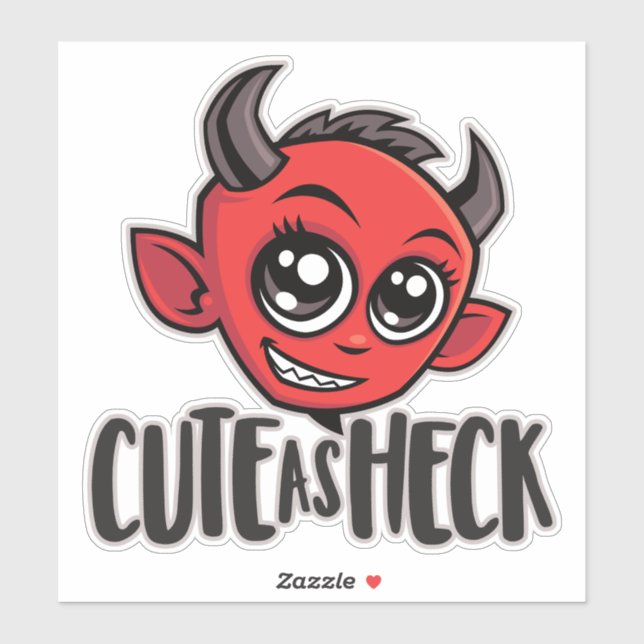 Cute as Heck Devil Sticker (Sheet)