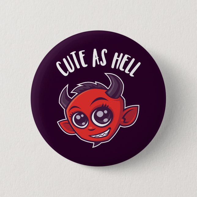 Cute as Hell Devil Button (Front)