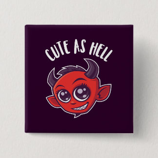 Cute as Hell Devil Button