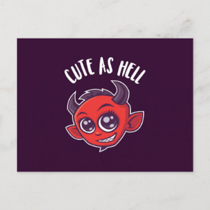 Cute as Hell Devil Holiday Postcard