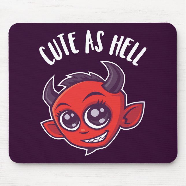 Cute as Hell Devil Mouse Pad (Front)