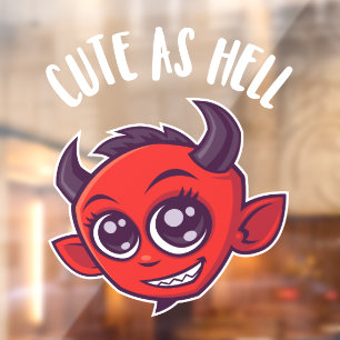 Cute as Hell Devil Window Cling