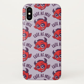Cute as Hell Devil with Dark Text iPhone X Case