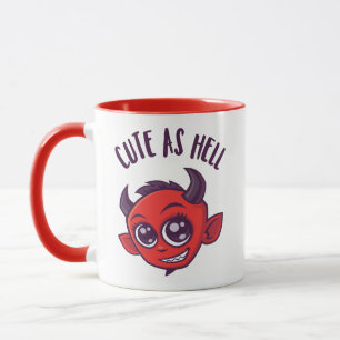 Cute as Hell Devil with Dark Text Mug