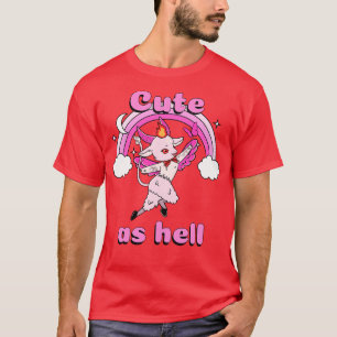 Cute As Hell Kawaii Baphomet Pastel Goth Emo Pun T-Shirt