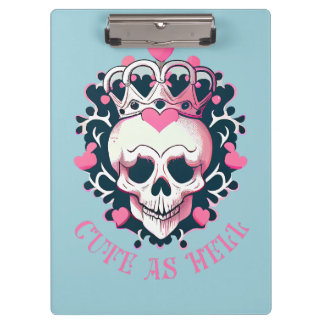 Cute as Hell Schädel mit Krone Clipboard