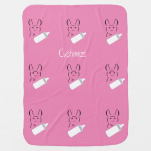 Cute Ascii bunny holding martini Thunder_Cove Baby Blanket