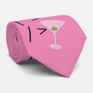 Cute Ascii bunny holding martini Thunder_Cove Neck Tie