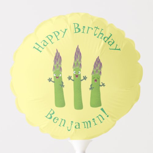 Cute asparagus singing vegetable trio cartoon balloon
