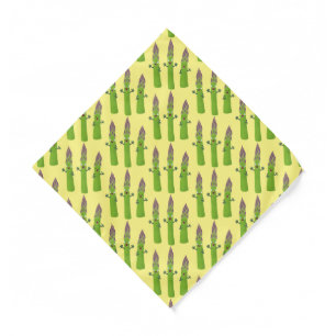 Cute asparagus singing vegetable trio cartoon  bandana