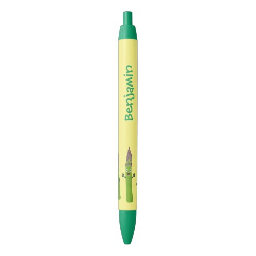 Cute asparagus singing vegetable trio cartoon black ink pen