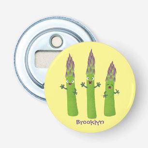 Cute asparagus singing vegetable trio cartoon bottle opener