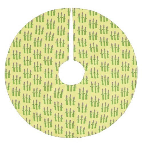 Cute asparagus singing vegetable trio cartoon brushed polyester tree skirt