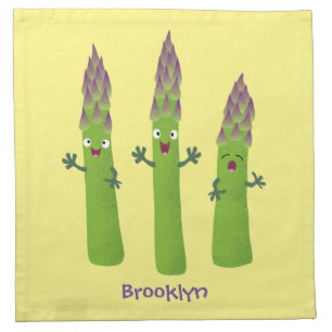 Cute asparagus singing vegetable trio cartoon cloth napkin