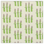 Cute asparagus singing vegetable trio cartoon fabric