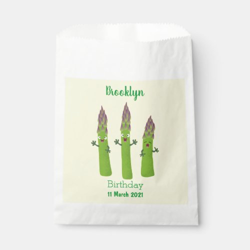 Cute asparagus singing vegetable trio cartoon favor bag