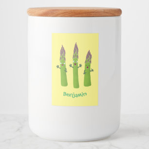 Cute asparagus singing vegetable trio cartoon food label