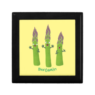 Cute asparagus singing vegetable trio cartoon gift box