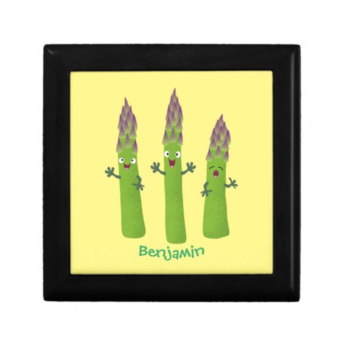 Cute asparagus singing vegetable trio cartoon gift box