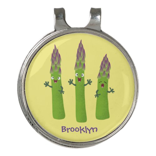 Cute asparagus singing vegetable trio cartoon golf hat clip