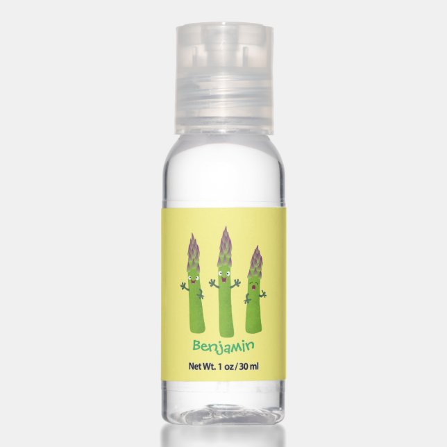 Cute asparagus singing vegetable trio cartoon hand sanitizer (Front)