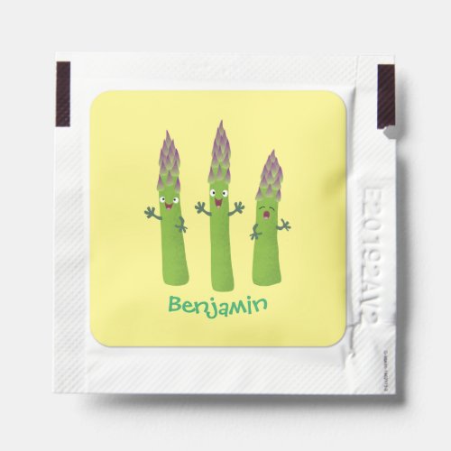 Cute asparagus singing vegetable trio cartoon hand sanitizer packet