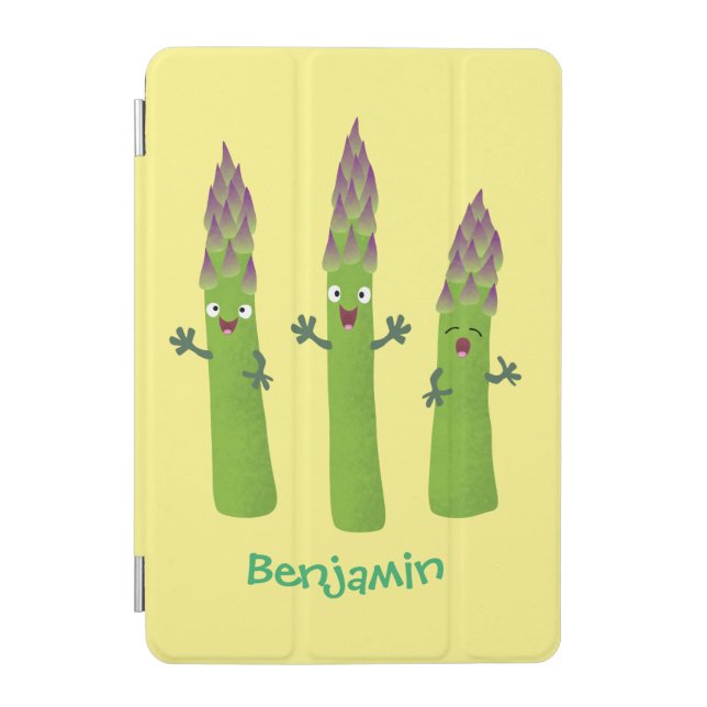 Cute asparagus singing vegetable trio cartoon iPad mini cover (Front)