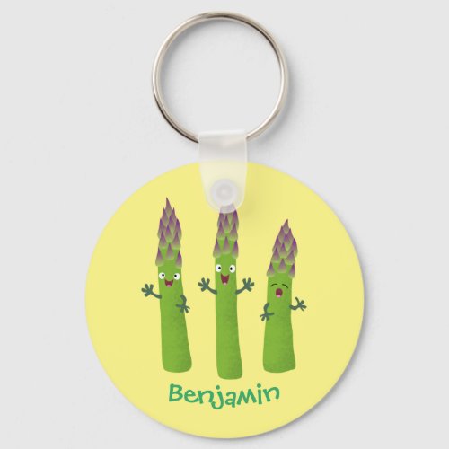 Cute asparagus singing vegetable trio cartoon keychain