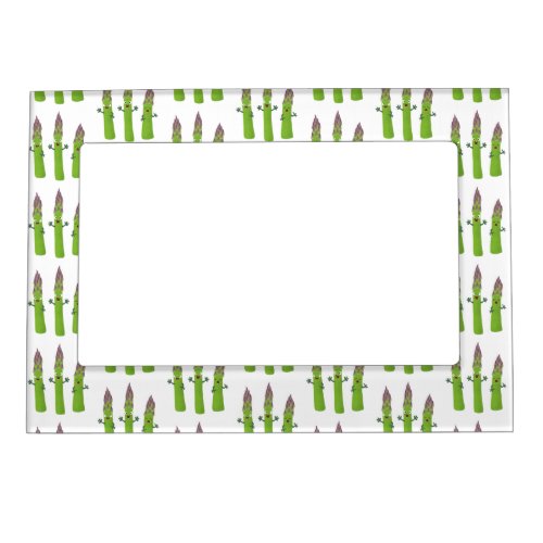 Cute asparagus singing vegetable trio cartoon magnetic frame