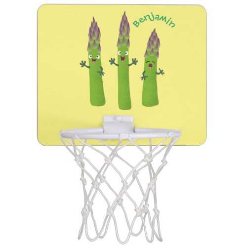 Cute asparagus singing vegetable trio cartoon mini basketball hoop