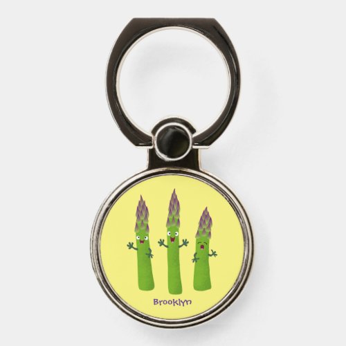 Cute asparagus singing vegetable trio cartoon phone ring stand