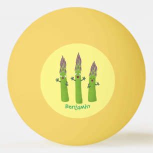 Cute asparagus singing vegetable trio cartoon ping pong ball