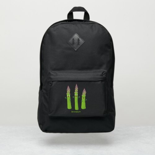 Cute asparagus singing vegetable trio cartoon port authority backpack