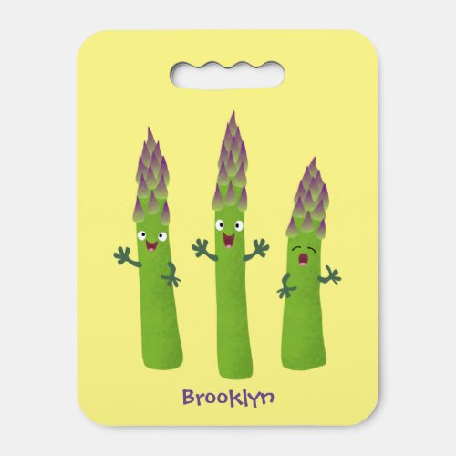 Cute asparagus singing vegetable trio cartoon seat cushion