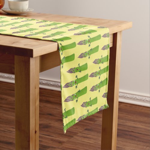 Cute asparagus singing vegetable trio cartoon short table runner