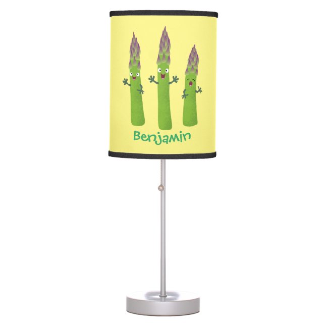 Cute asparagus singing vegetable trio cartoon table lamp (Front)