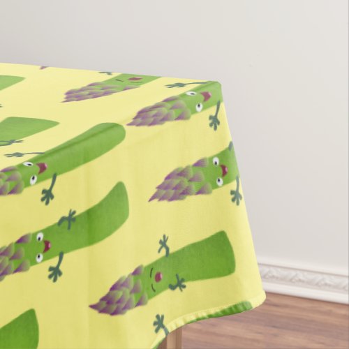 Cute asparagus singing vegetable trio cartoon tablecloth